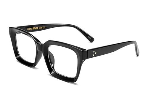 FEISEDY Montatura Occhiali da Vista Donna Uomo Occhiali Finti con Lenti Trasparenti Occhiali Quadrati Spessa Neutri B2461
