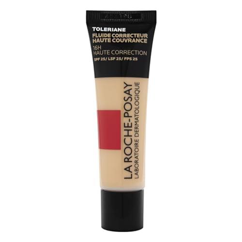 La Roche-Posay Toleriane, Fondotinta Fluido, Per Pelli Sensibili, Alta Copertura di Imperfezioni, Macchie e Cicatrici, Correttore, Con Neurosensine, Tonalità: 10, 30 ml