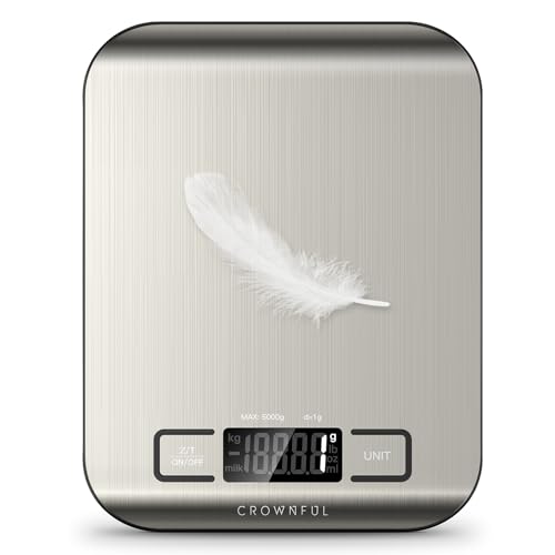 CROWNFUL Bilancia da Cucina Digitale 5kg