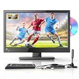 Desobry TV Portatile LED da 16 pollici 1080p con lettore DVD incorporato