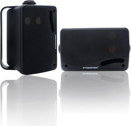 STUDIOFINIX Altoparlanti impermeabili per esterni Wired-3,5 pollici 3 Way 200W Surface Marine &Wall Mount Speakers- Heavy Duty ABS Grill