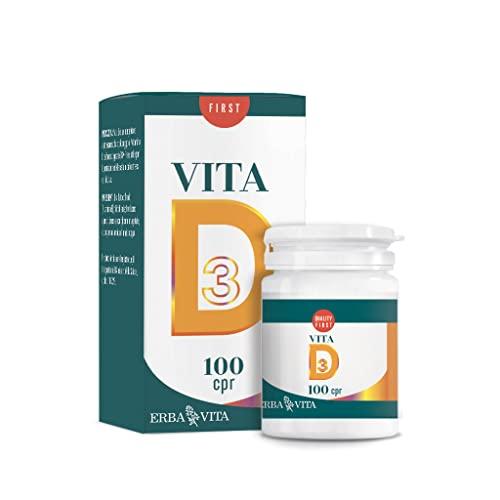 ERBA VITA Integratore Alimentare Vitamina D Vegan, Capsule in Pilloliera, 100 Compresse