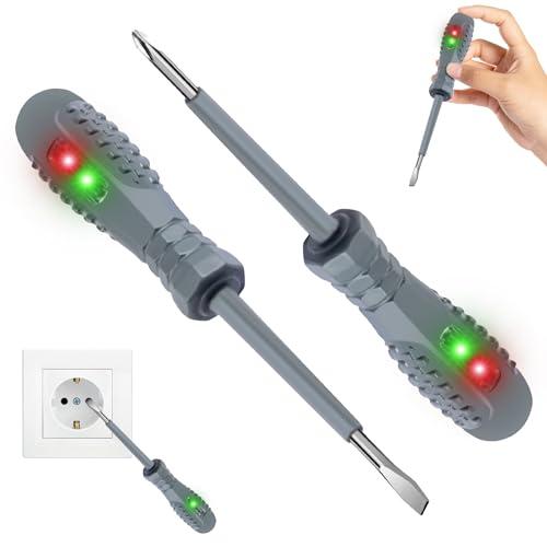 DAOUZL Tester di Tensione, 2 PCS Cacciavite Tensione 12-250V