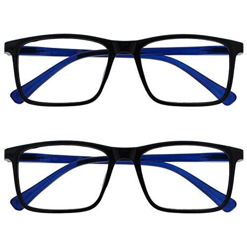 OPULIZE Ink 2 Pacco Occhiali Da Lettura Grande Nero Blu