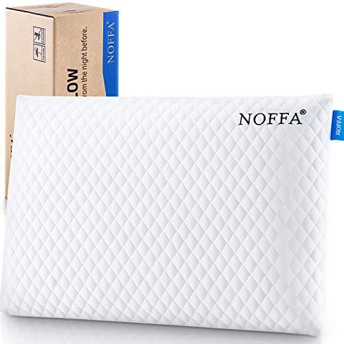 NOFFA Cuscino Letto Basso Guanciale per Dormire, Cuscino Basso Cervicale 6 cm in Memory Foam
