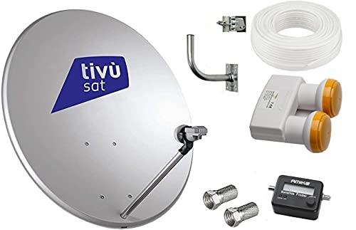 KIT SATELLITE:PARABOLA 80 CM+LNB 2 SATELLITI+CAVO+FINDER+STAFFA+SPINOTTI (CM 80)