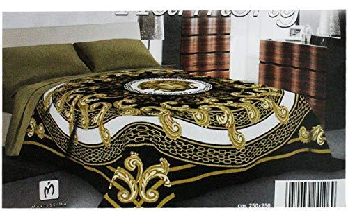 Russo Tessuti Copriletto Estivo Letto Matrimoniale Barocco Medusa Oro