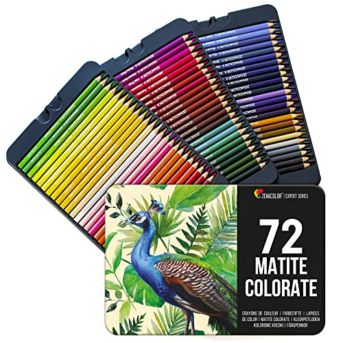 Zenacolor Matite Colorate, 72 Pezzi con scatola metallo
