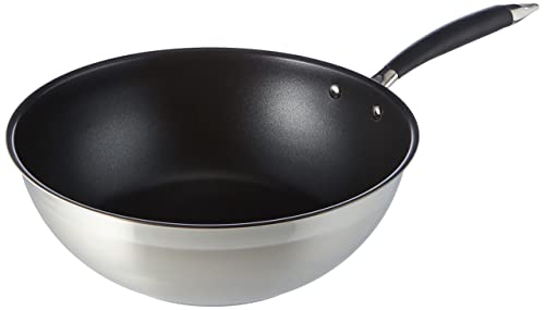Amazon Basics Padella da wok in acciaio INOX 28 cm