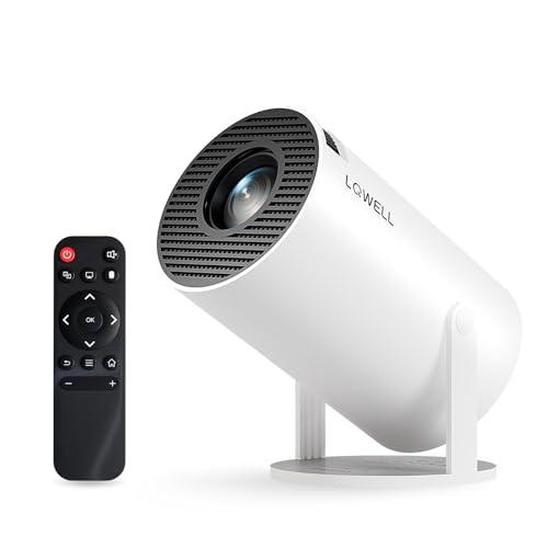 LQWELL® Proiettore Mini Proiettore Supporta WiFi 5G, BT5.0 con Android OS, Correzione trapezoidale automatica, angolo di 220 gradi, display da 130 pollici per Phone/PC/Stick, 4K Ho