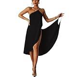 Hanaoops Bikini Copricostumi e Parei Donna Abito da Spiaggia Costumi da Bagno Copricostumi Vestito Scollo a V Sexy Senza Maniche Bikini Avvolgono