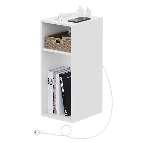 WOLTU Comodino con Prese e Porte USB