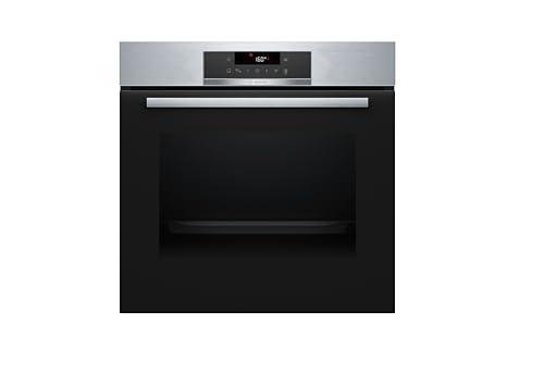 Bosch HBF114BS1 Serie 2, Forno da incasso, Cottura uniforme fino a 3 livelli, Manopole a scomparsa, Display digitale LED rosso, Idrolisi, Acciaio, 60 x 60 cm, Versione Esclusiva Am
