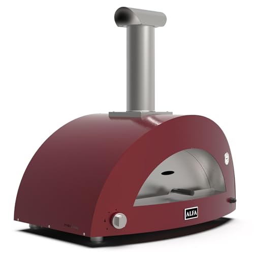 Alfa Forni Barbecue a Gas Moderno 3 Pizze Antique Red