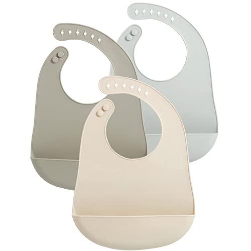 PandaEar 3 Pezzi Bavaglini in Silicone Impermeabili
