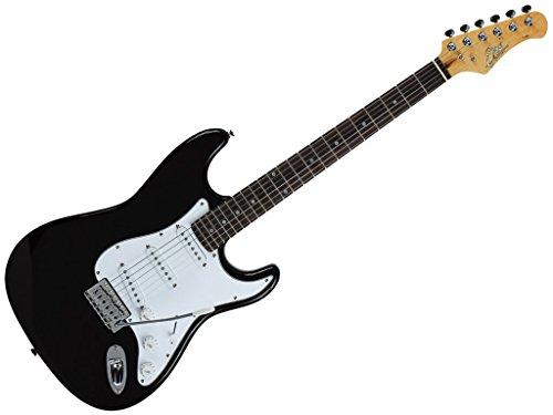 EKO GUITARS – S-100 3/4 BLACK Chitarra Elettrica forma Stratocaster, Configurazione S/S/S, 22 Tasti, Colore Black