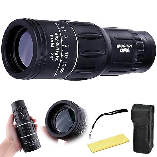 BDSHUNBF Telescopio Monoculare, 16×52 Monocoli Telescopio Cannocchiale Professionale Potente per Smartphone Impermeabile