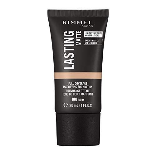 Rimmel London Lasting Matte Fondotinta Opacizzante, 100 Ivory