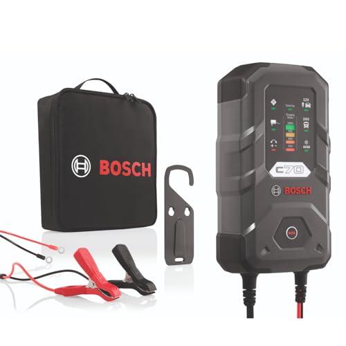Bosch C70 Caricabatterie per Auto, 12 V – 24 V / 10 A
