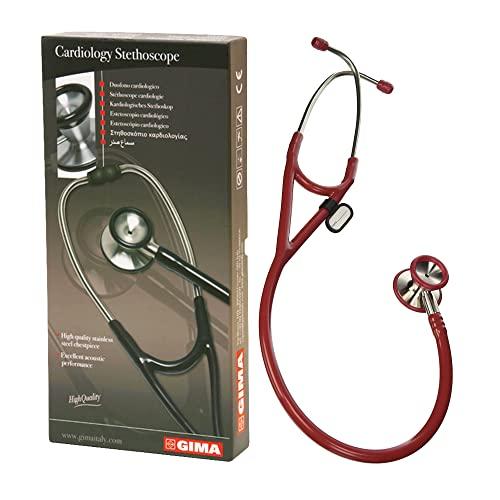 Gima 32551 Stetoscopio duofono “Classic Cardiologico”, Lira Bordeaux