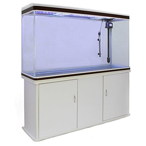 Acquario 300 Litri Acquario con Filtro a Cascata con Mobile Incluso – Armadietto Mobile Bianco