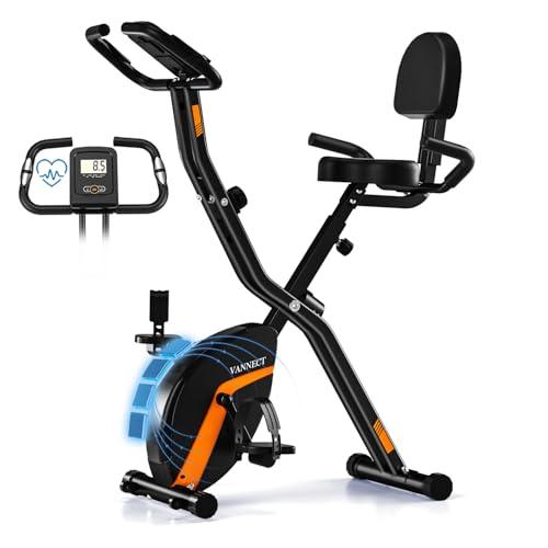 VANNECT Cyclette Pieghevole con Schienale e Monitor LCD