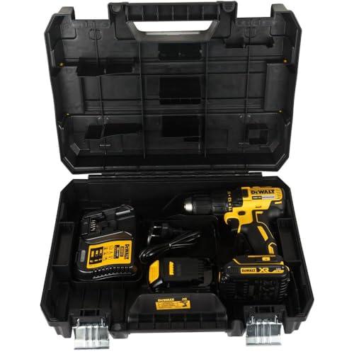 DeWalt Trapano Avvitatore Brushless 18V XR con 2 Batterie 1.5Ah e Valigetta TSTAK – Potenza e Versatilità per Ogni Progetto, DCD777S2T-QW