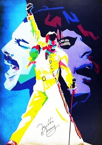 KUSTOM ART Poster Decorativo da Parete Serie Rockstar Internazionali Freddy Mercury dei Queen