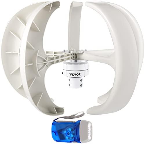 VEVOR Generatore di Turbine Eoliche a Forma di Lanterna 600W, Generatore Eolico con 5 Pale in Nylon di Alta Qualità 12 V CC, per la Ricarica della Batteria su Barche, Gazebo, Chale