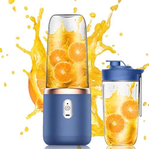 Smart-J Frullatore Portatile Turboblend con Batteria al Litio Ricaricabile USB 1500 mAh, Design Compatto, Capacità 500mL, Ideale per Smoothie, Frullati di Frutta e Verdura – Plasti