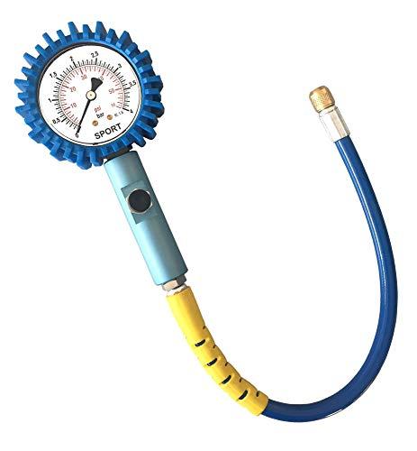 MANOMETRO PRESSIONE GOMME PNEUMATICI MOTO AUTO 0-4 BAR 63 MM