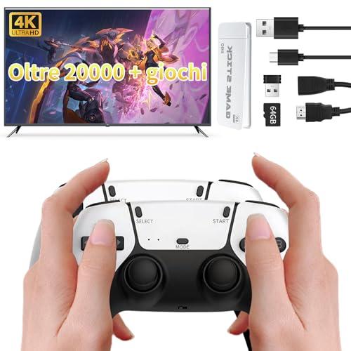 Retro game stick, retro console console di gioco sistema di uscita HDMI wireless, 20000 + videogiochi portatili incorporati, 23 console emulatore console di gioco, console retro co