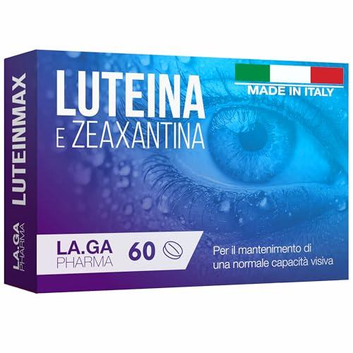 Integratore Occhi con Luteina e Zeaxantina Alto Dosaggio. 60 Compresse con Mirtillo Rosso, Vitamine A, E, B12, Zinco. Antiossidanti Integratori Occhi Vista. Protegge da Stress Ossi
