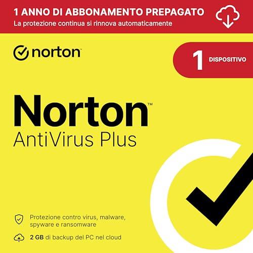 Norton Antivirus Plus 2025 | 1 Dispositivo | 1 anno rinnovo automatico | Digital Download