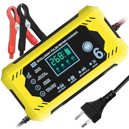 Caricabatterie per Auto, YOYOPOW Carica Batteria Manutentore per Auto e Moto 6A/12V