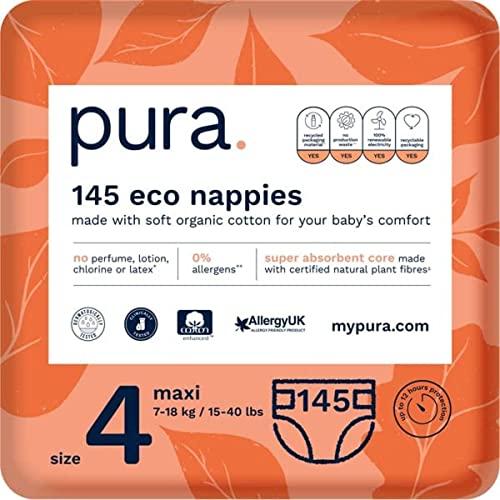 Pura Pannolini Ecologici, Taglia 4 (Maxi 7-18kg)