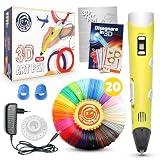 The Italian Home® Penna 3D Plus + Filamenti PLA 20 colori (4 Fluoerescenti) + Istruzioni in Italiano e Guida illustrata in Omaggio