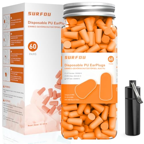 SURFOU Tappi Orecchie Dormire 60 Paia 38dB
