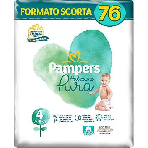 Pampers Protezione Pura (Naturello), 76 Pannolini Contenenti Cotone e Materiali Naturali Derivanti dalle Piante