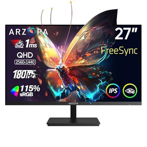 ARZOPA Monitor Gaming 27 Pollici 180Hz 2K QHD IPS