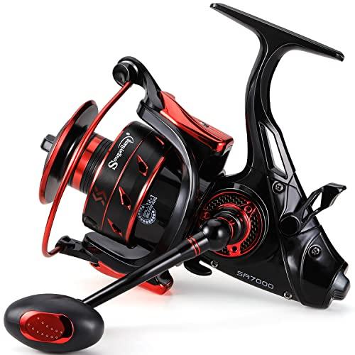 Sougayilang SA – Mulinello per carpa 4.7:1, bobina di metallo ad alta velocità, potenti mulinelli da pesca 12+1BB per carpa e pesce gatto con bobina di ricambio in grafite 40